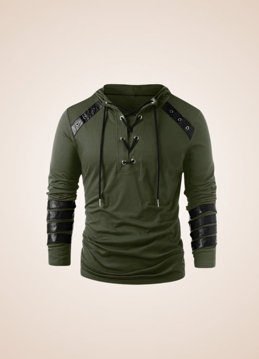 Army Green Steampunk Hooded Sweatshirt UK