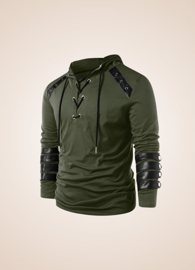 Army Green Steampunk Hooded Sweatshirt UK