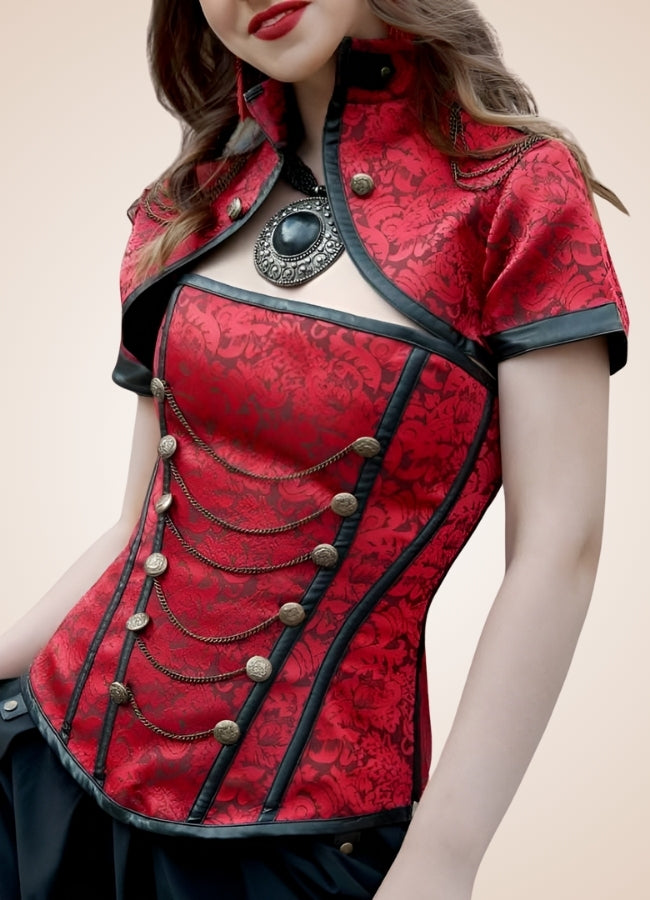 Asian Military Steampunk Corset UK