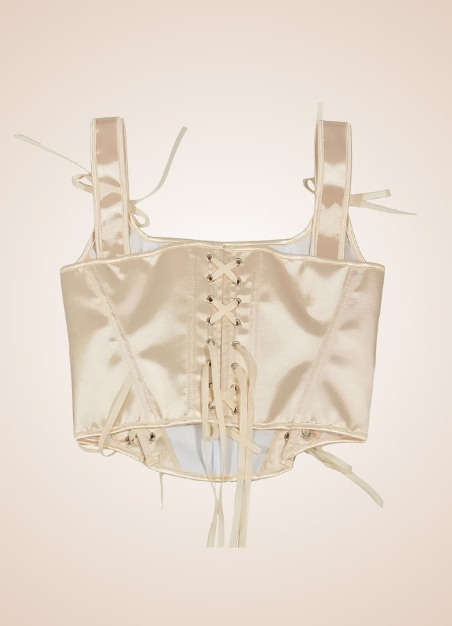 Beige Steampunk Medieval Lace Corset UK