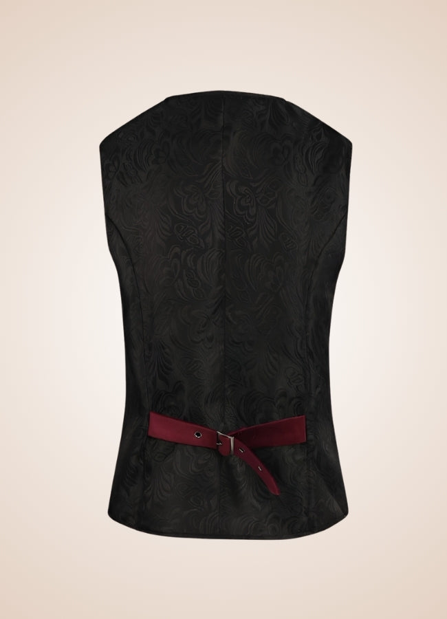 Black And Red Steampunk Vest UK