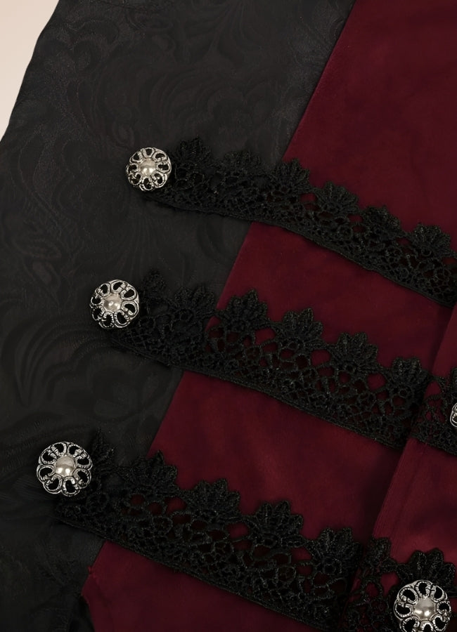Black And Red Steampunk Vest UK