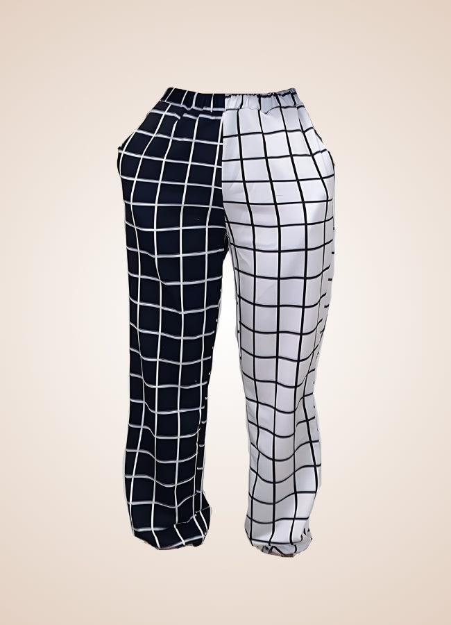 Black And White Steampunk Jogger Pants UK