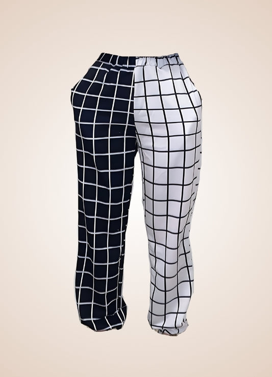 Black And White Steampunk Jogger Pants UK