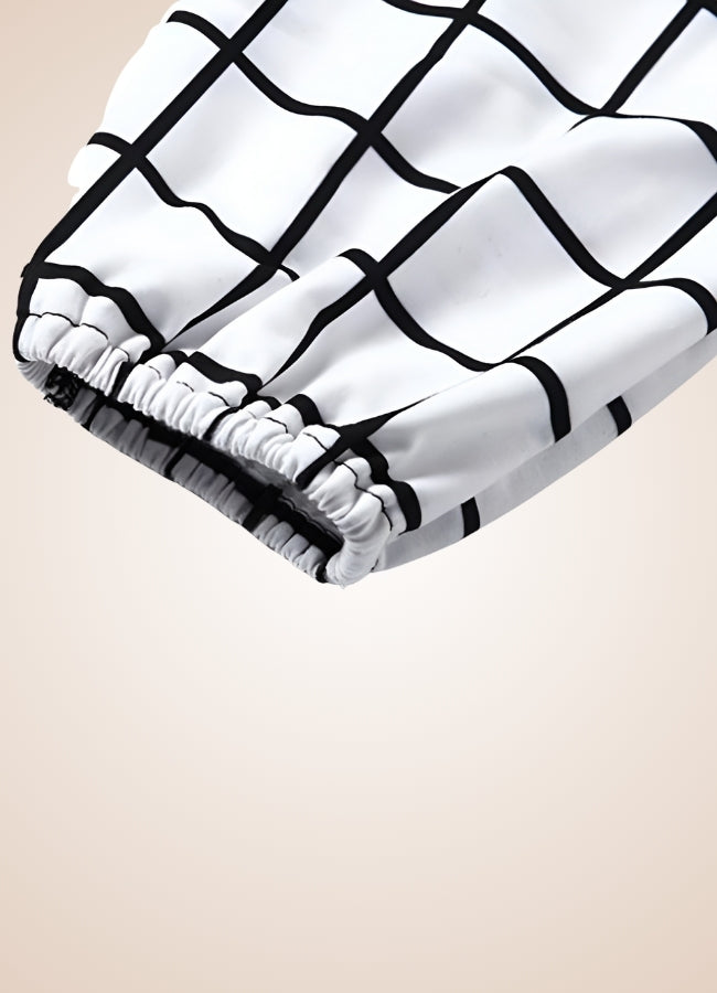 Black And White Steampunk Jogger Pants UK