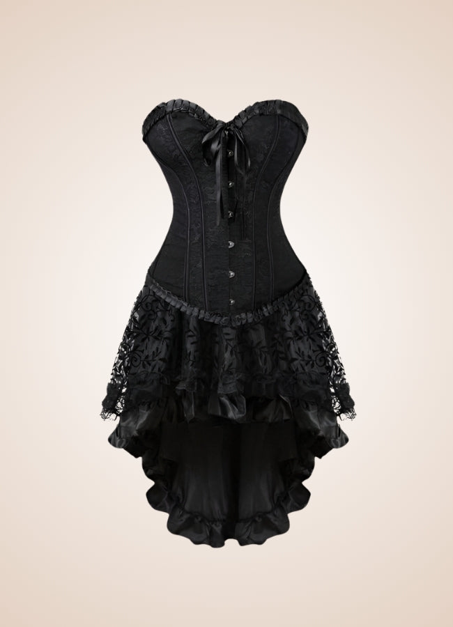 Black Classic Steampunk Corset Dress UK