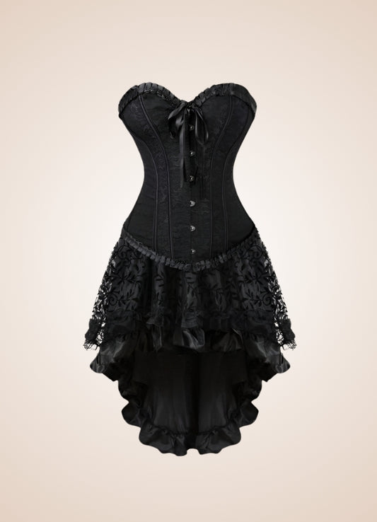 Black Classic Steampunk Corset Dress UK