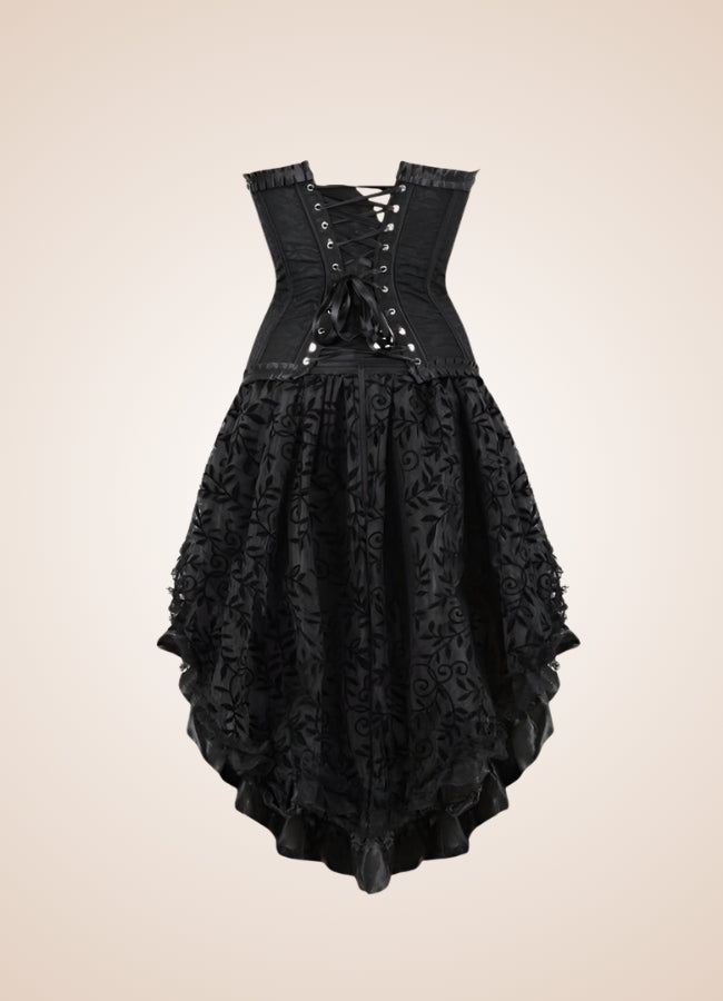 Black Classic Steampunk Corset Dress UK