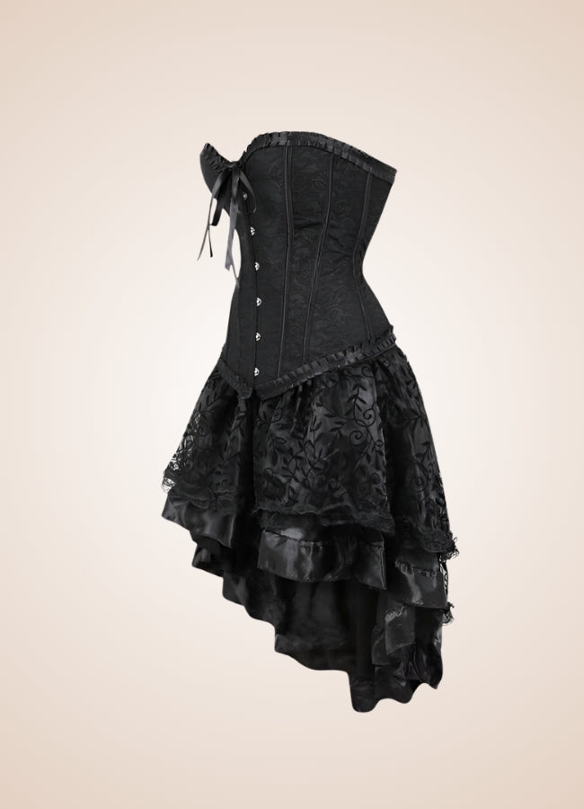 Black Classic Steampunk Corset Dress UK