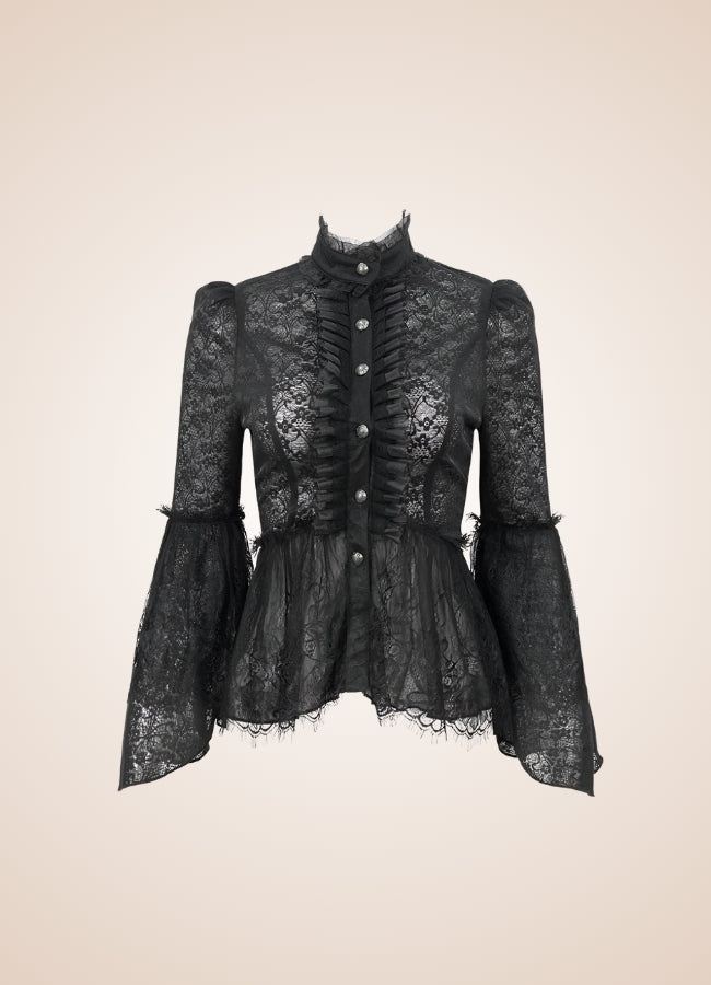 Black Gothic Long Sleeve Shirt UK