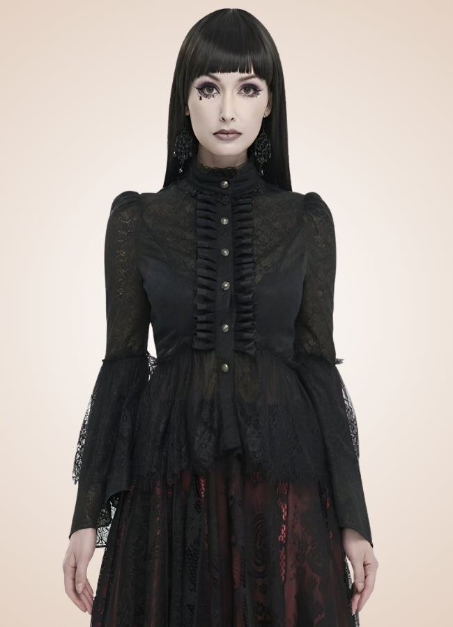 Black Gothic Long Sleeve Shirt UK