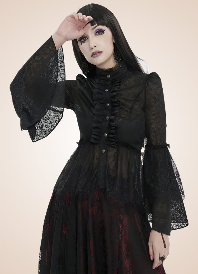 Black Gothic Long Sleeve Shirt UK