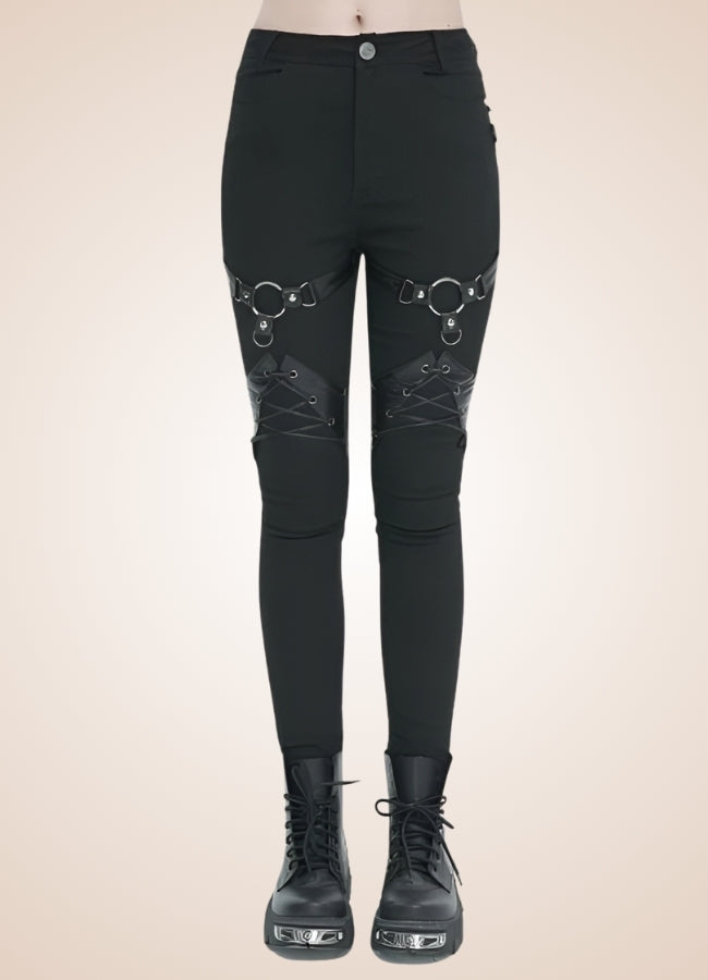Black Gothic Punk Pants UK