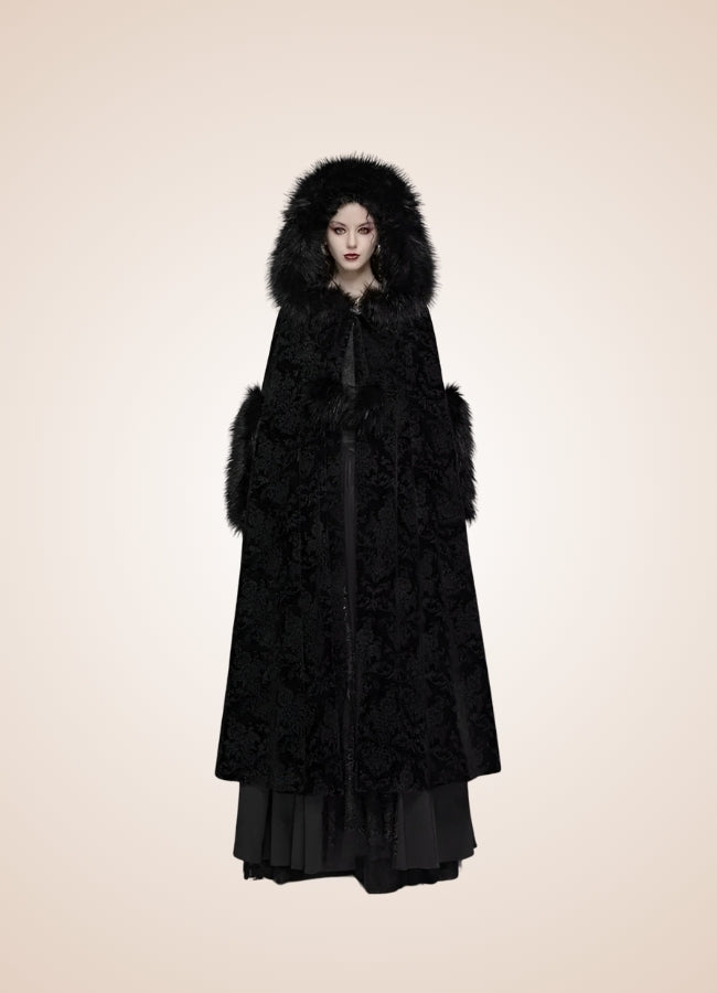 Black Gothic Women's Hooded Coat UK