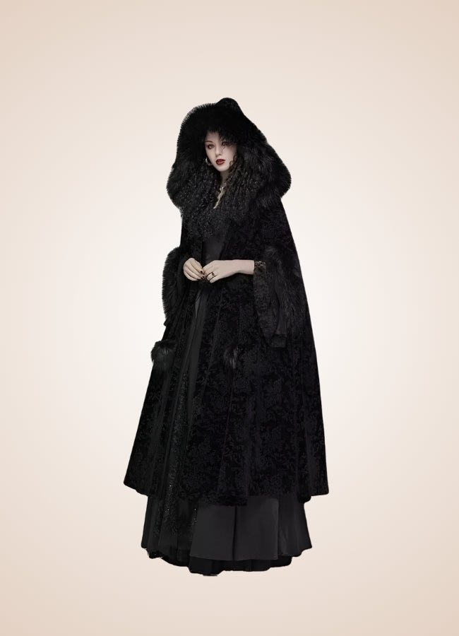 Black Gothic Women's Hooded Coat UK