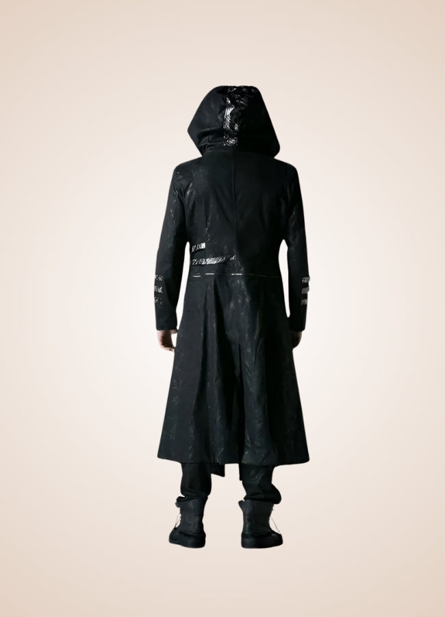 Black High Collar Trench Coat UK