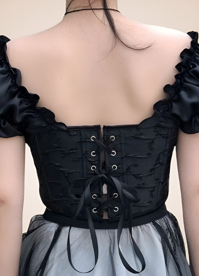 Black Hourglass Steampunk Corset UK
