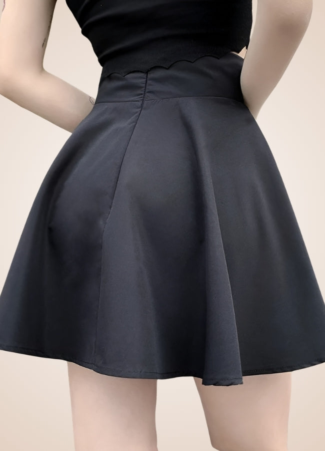 Black Lace Up Gothic Skirt UK