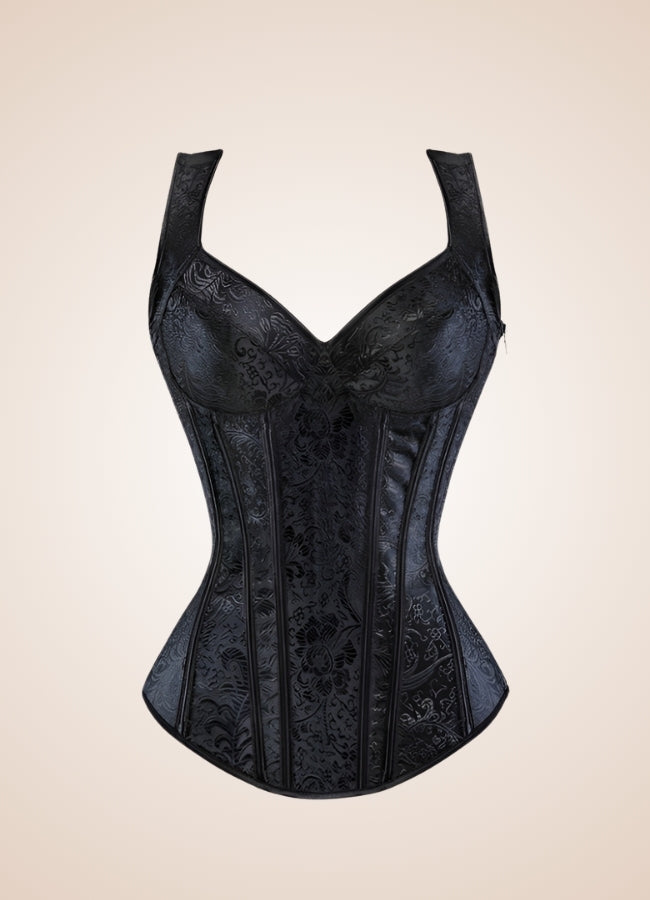Black Lace Up Steampunk Bustier UK