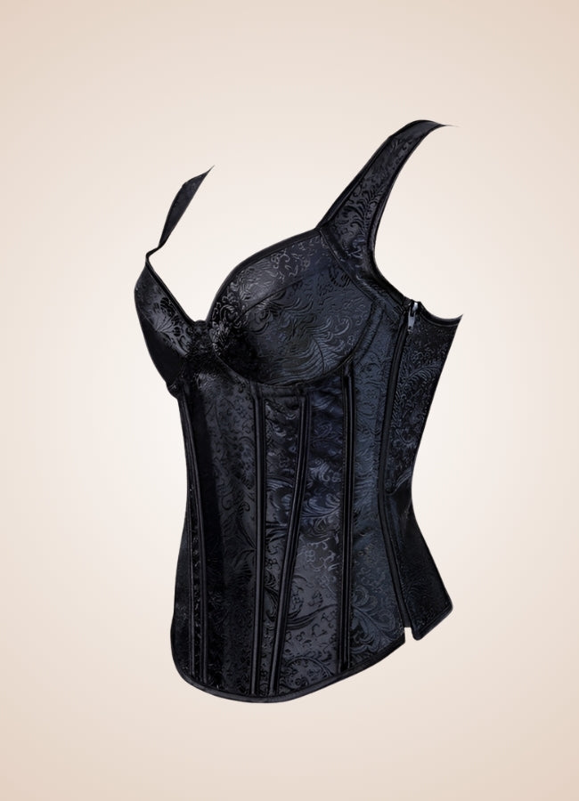 Black Lace Up Steampunk Bustier UK