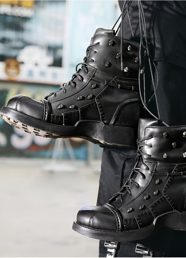 Black Leather Motorcycle Boots UK