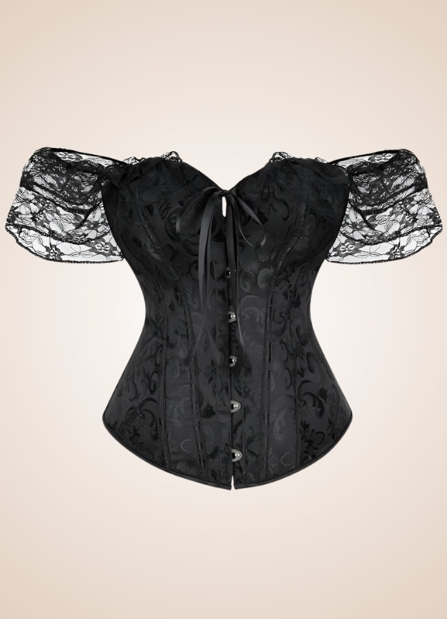 Black Overbust Steampunk Bustier UK