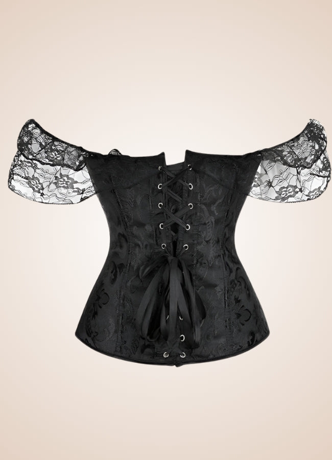 Black Overbust Steampunk Bustier UK