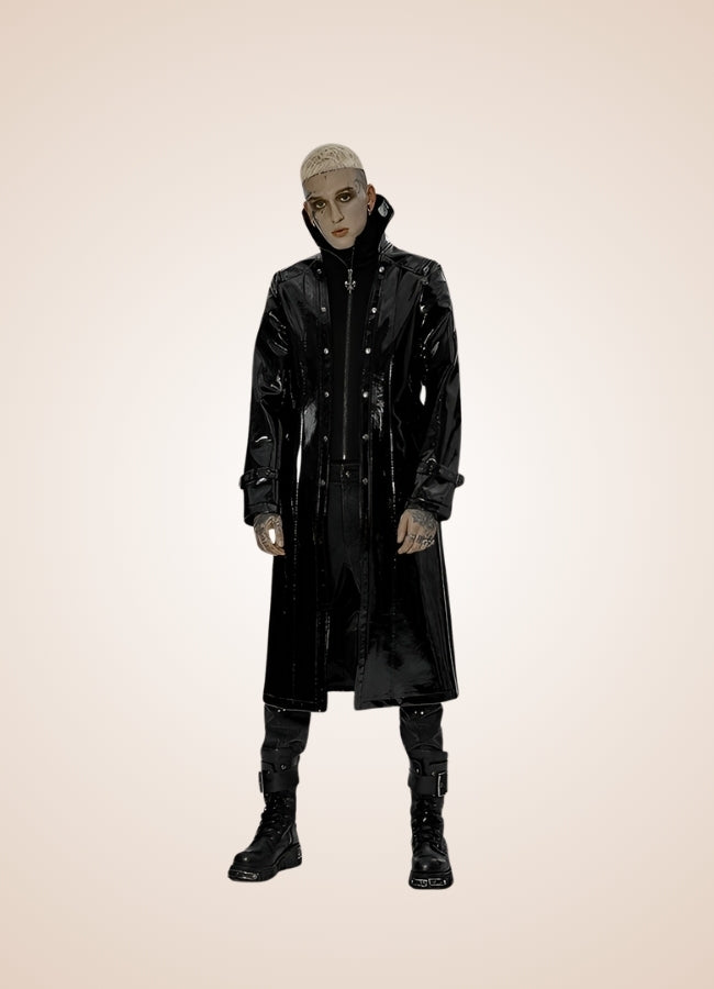 Black Punk Men's Frock Coat UK