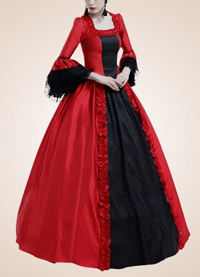 Black Red Victorian Steampunk Dress UK