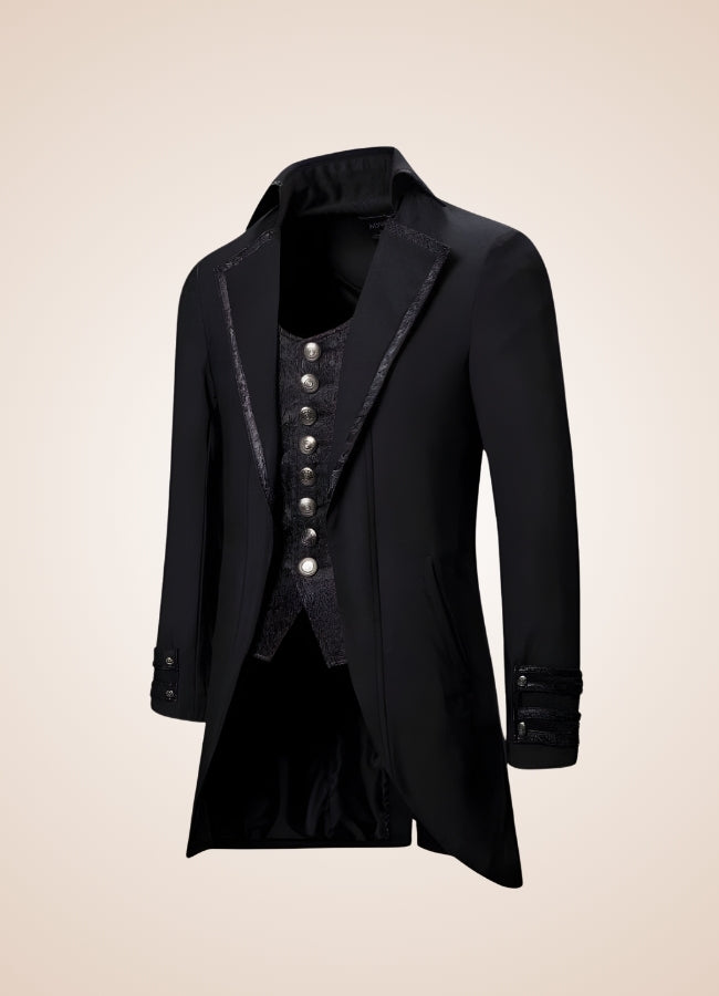 Black Redingote Steampunk Jacket UK