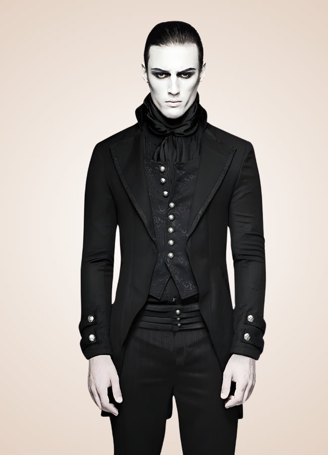 Black Redingote Steampunk Jacket UK