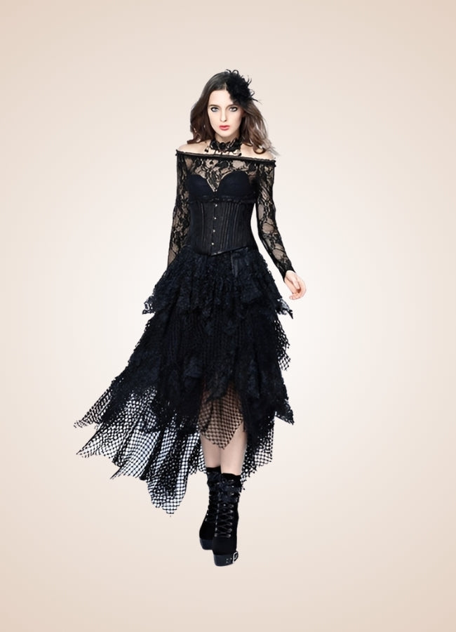 Black Steampunk Corset Dress UK