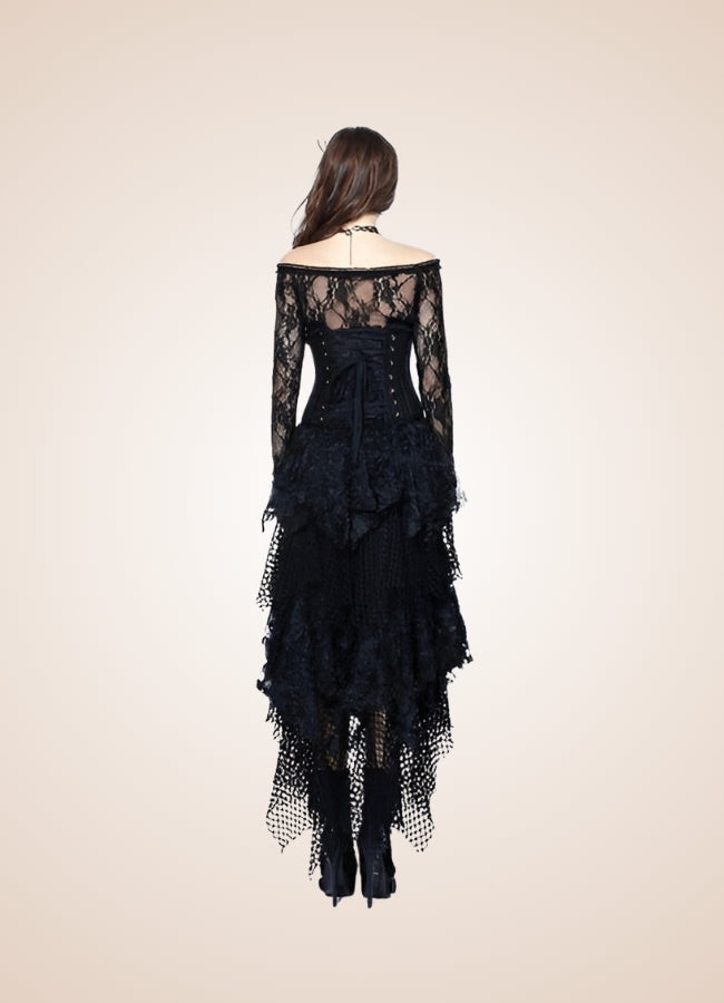 Black Steampunk Corset Dress UK