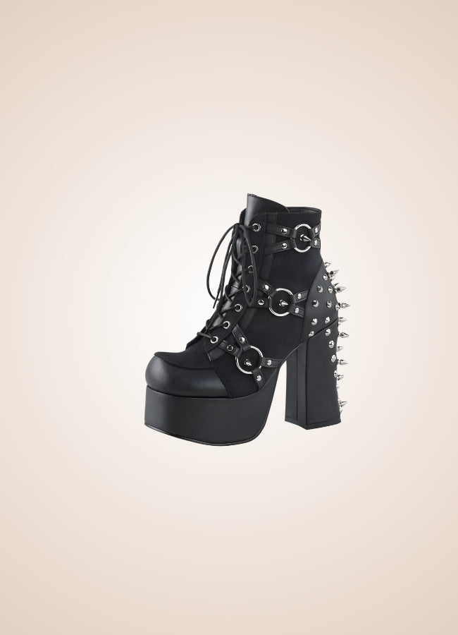 Black Steampunk Goth Style Boots UK