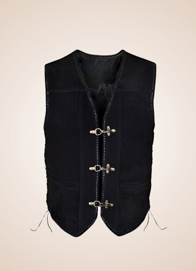 Black Steampunk Motorcycle Vest UK