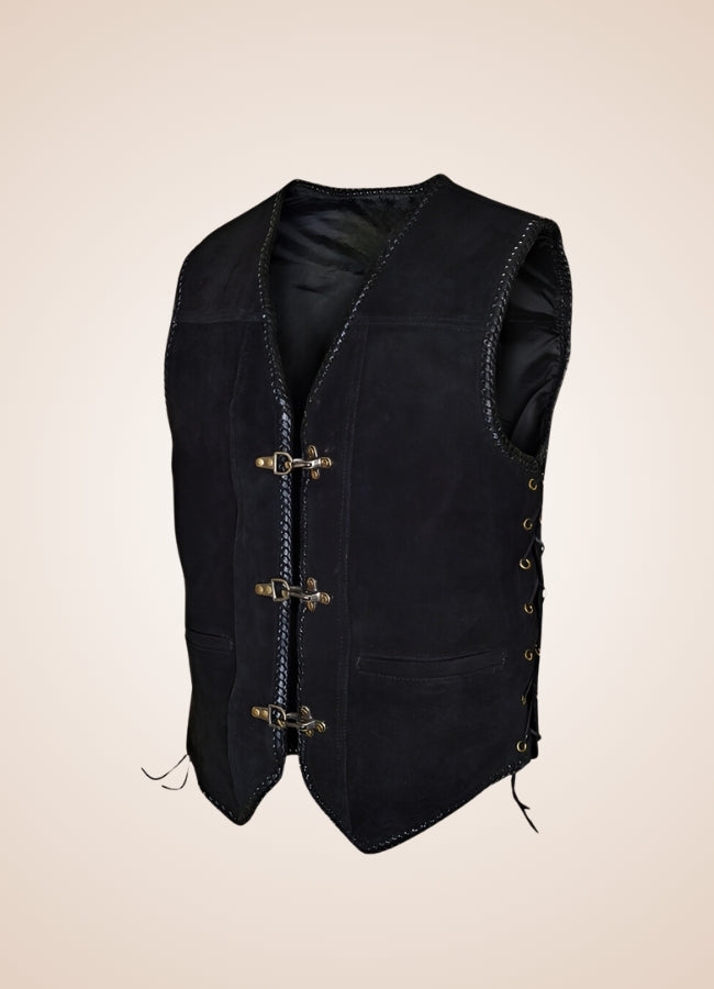 Black Steampunk Motorcycle Vest UK