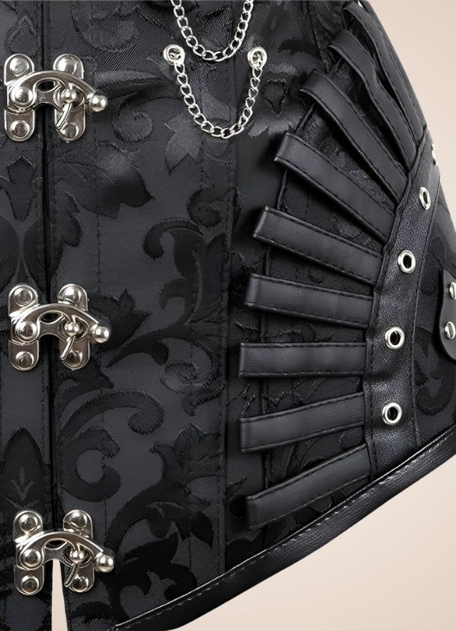 Black Steampunk Pirate Corset UK