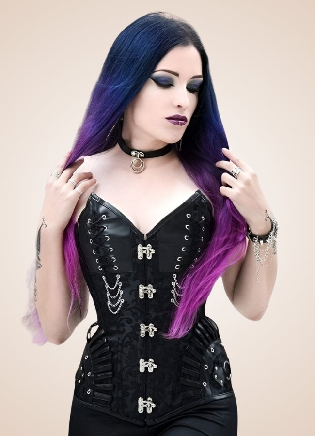 Black Steampunk Pirate Corset UK