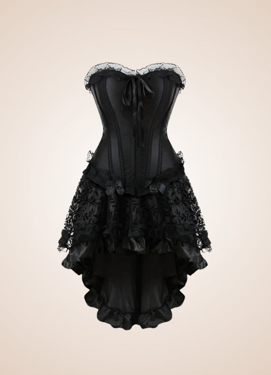 Black Steampunk Sleeveless Corset Dress UK