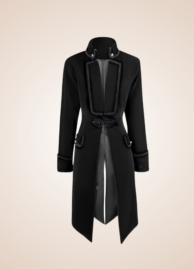 Black Steampunk Trench Coat UK