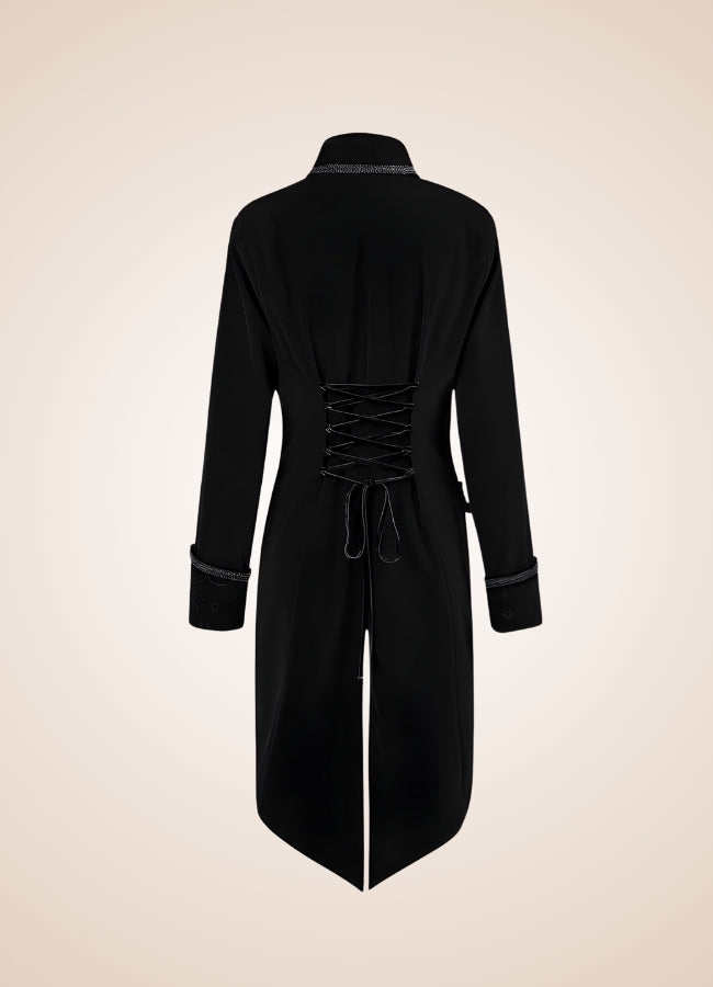Black Steampunk Trench Coat UK