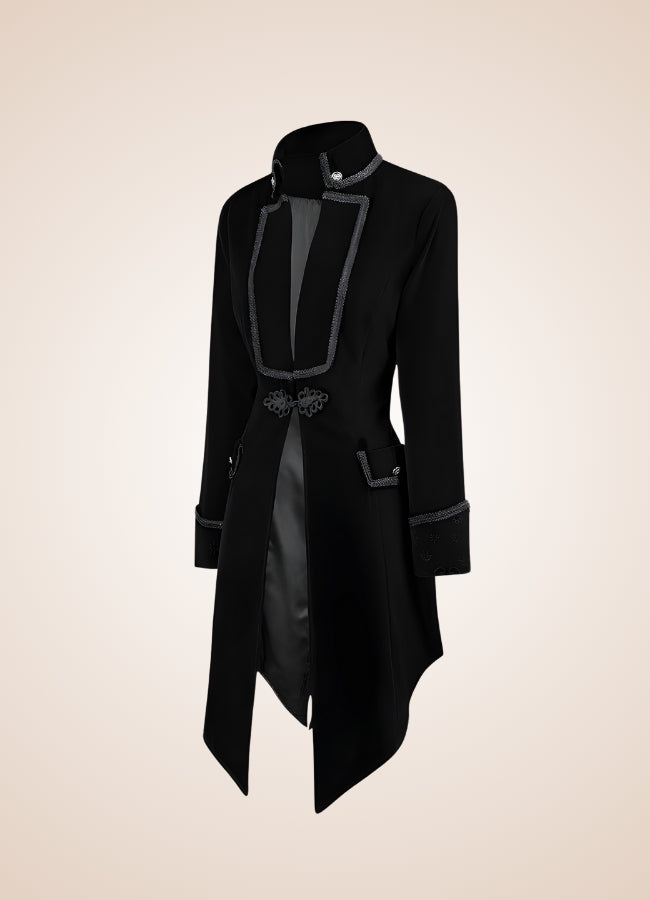 Black Steampunk Trench Coat UK
