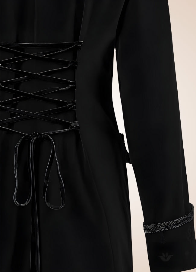 Black Steampunk Trench Coat UK