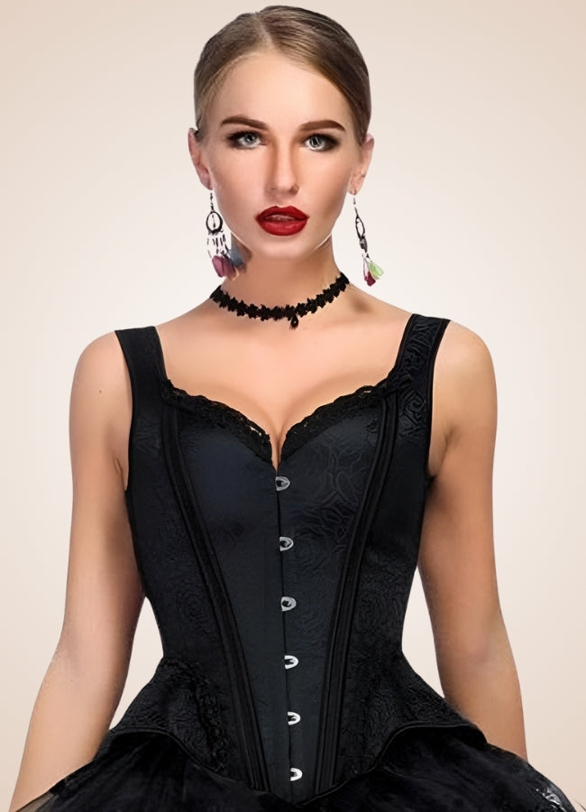Black Victorian Steampunk Corset UK