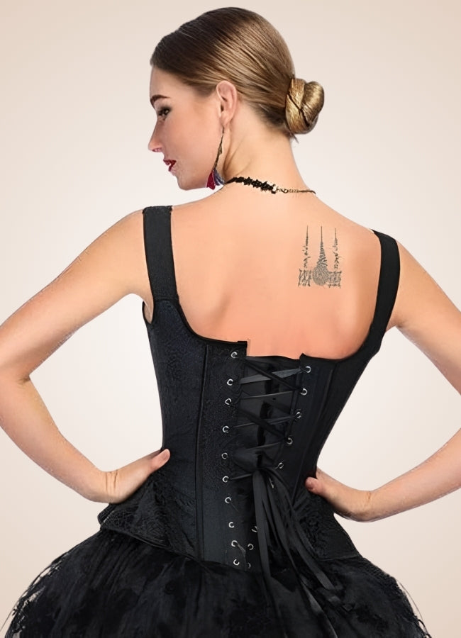 Black Victorian Steampunk Corset UK