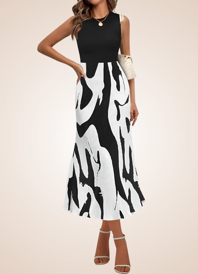 Black White Long Midi Skirt UK