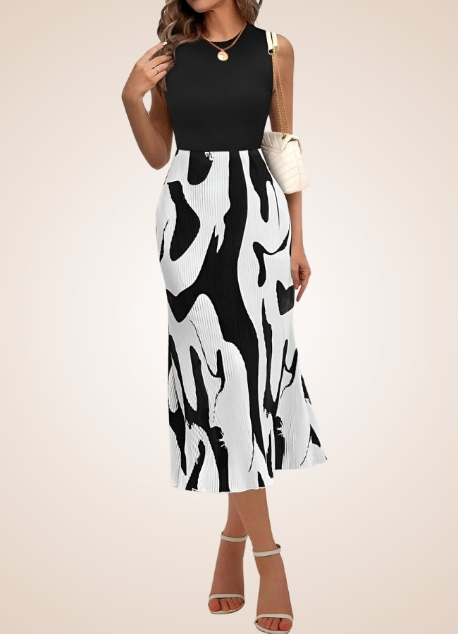 Black White Long Midi Skirt UK