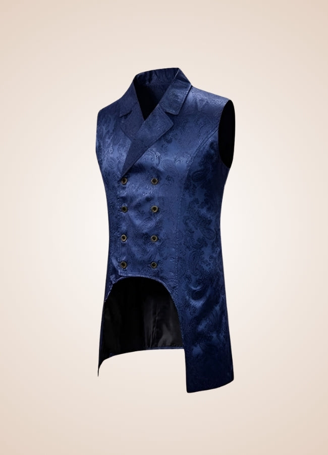Blue Button Steampunk Vest UK