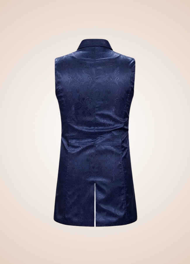 Blue Button Steampunk Vest UK