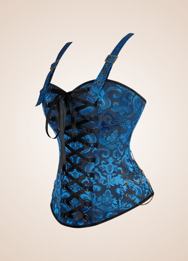 Blue Pirate Steampunk Corset UK